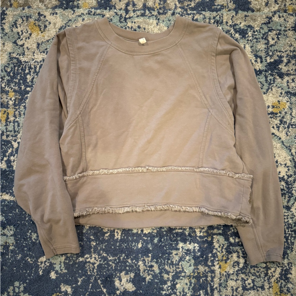 Free people movement taupe sweatshirt